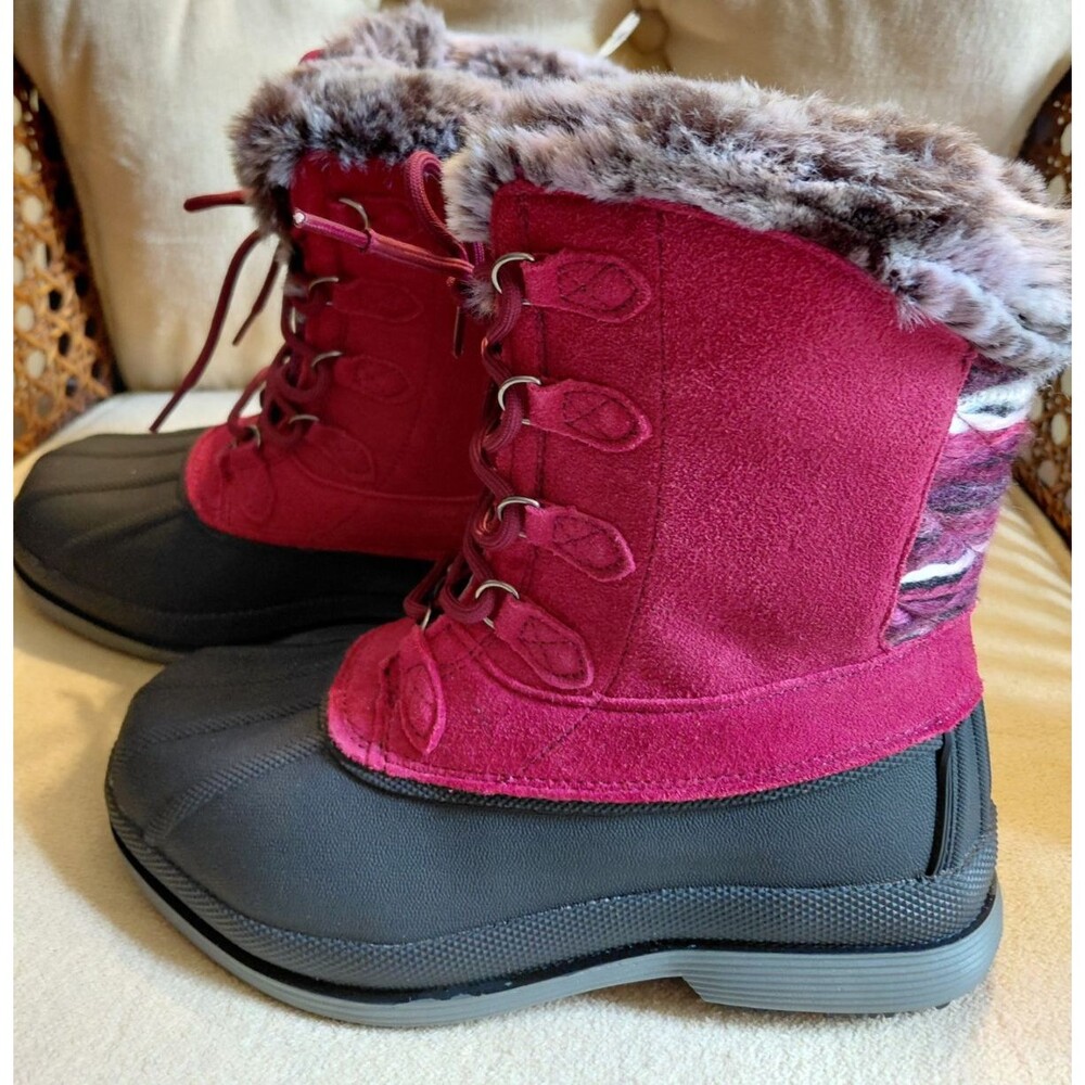 Propet Lumi Berry Suede Insulated Boots Womens Size 6XX Heel Embellished